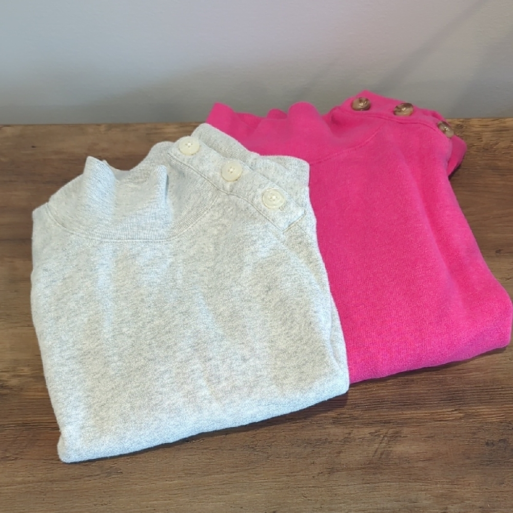 J. Crew Gray and Pink Sweater Set